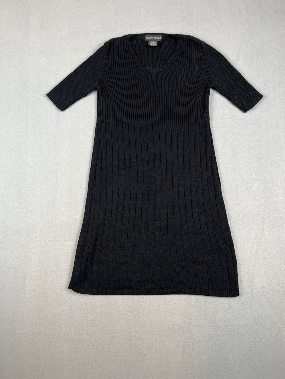 Vintage Banana Republic Black Ribbed Mini Dress
Size: XS (fits like xxs or xxxs)